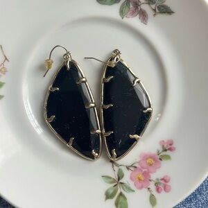 Kendra Scott Willow Black and Gold Large Drop Earrings - RARE